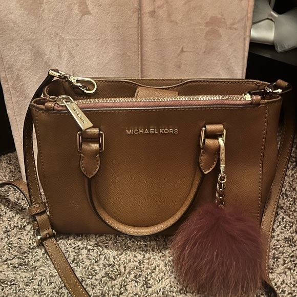 Michael Kors Tan Leather Crossbody Bag - Picture 1 of 4